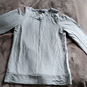 Grey long sleeve cold shoulder